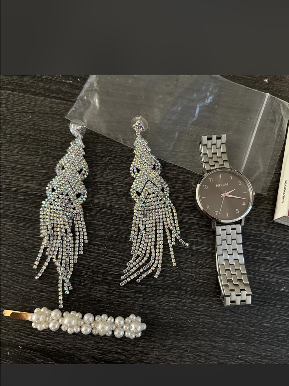 Rhinestone Fringe Statement Earrings - Iridescent Sparkle